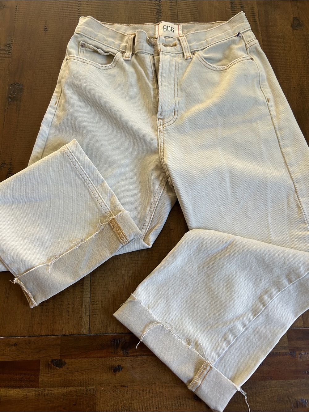BDG Women’s Cream Straight-Leg Jeans
